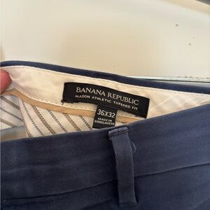 Banana Republic Navy Mason Athletic Chinos - 36 x 32